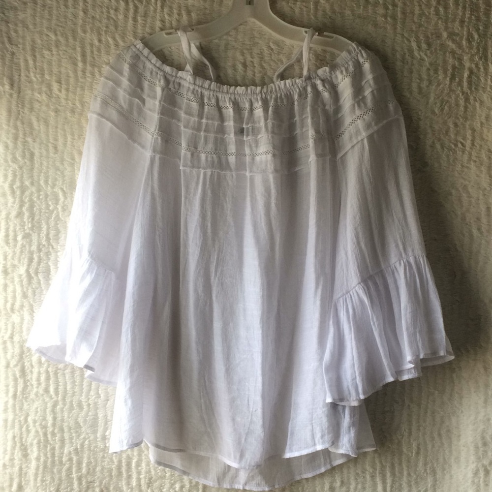Peasant open shoulder with 3/4 bell sleeves